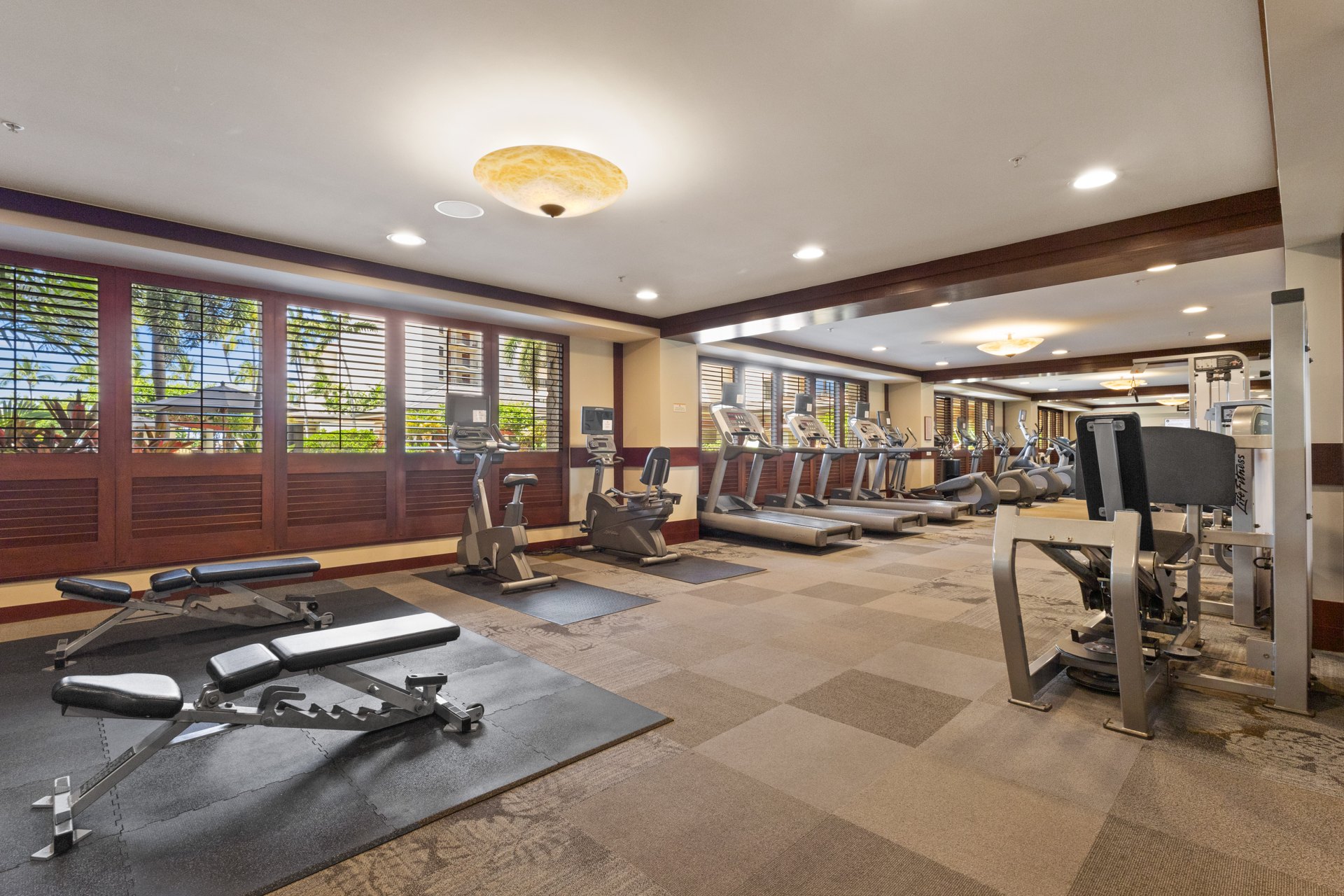 Beach Villas resort fitness center with cardio and strength equipment