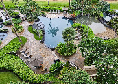 Koi pond and tropical planting within Beach Villas